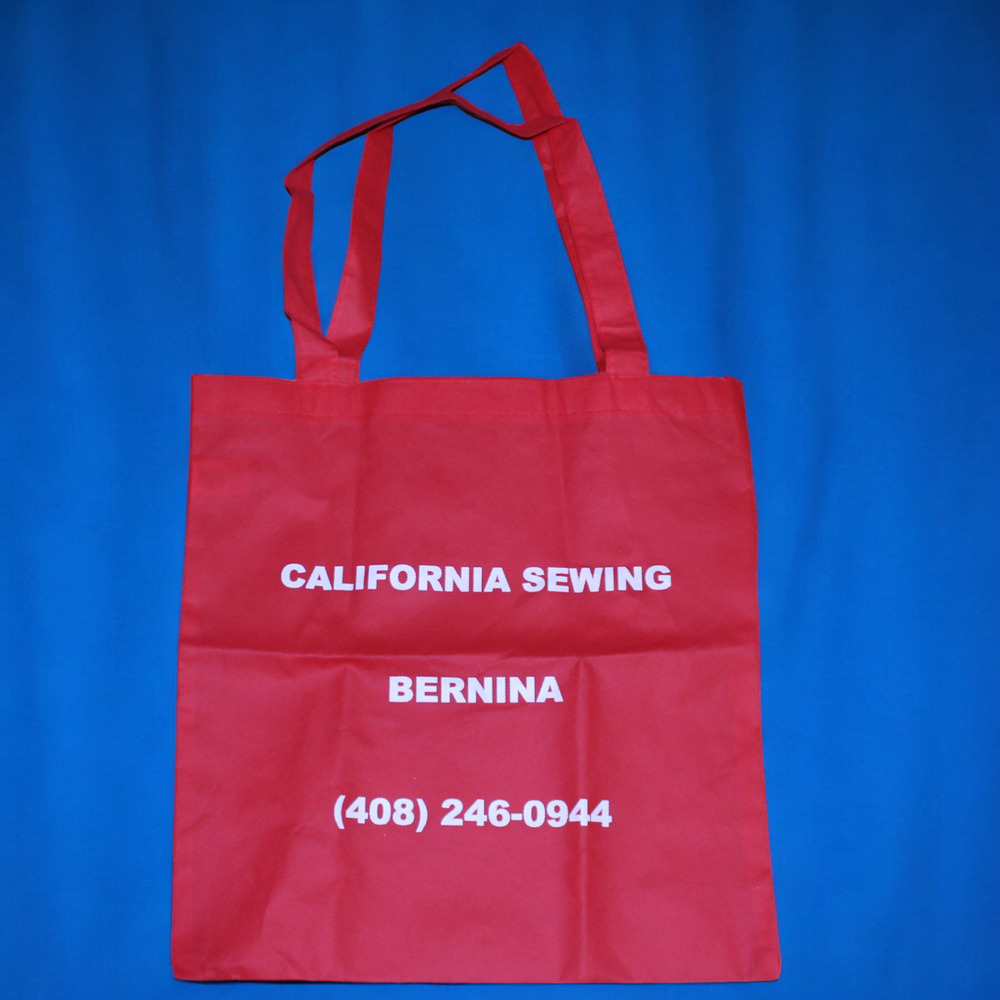 Reuseable Shopping Bag Tote California Sewing Bernina Bay Area Red